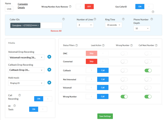 smrtDialer filters